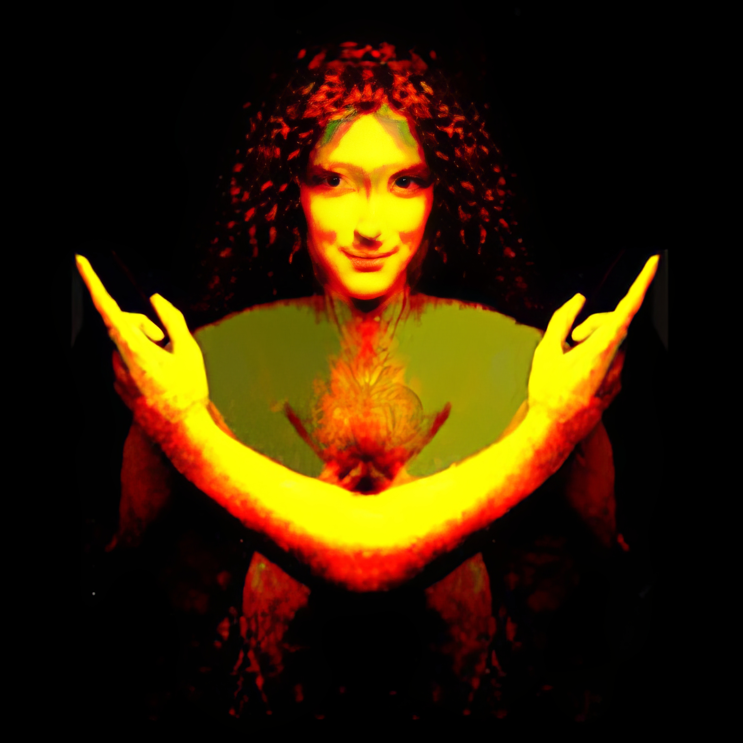 The original JanusNode icon: a glowing figure with two raised hands.